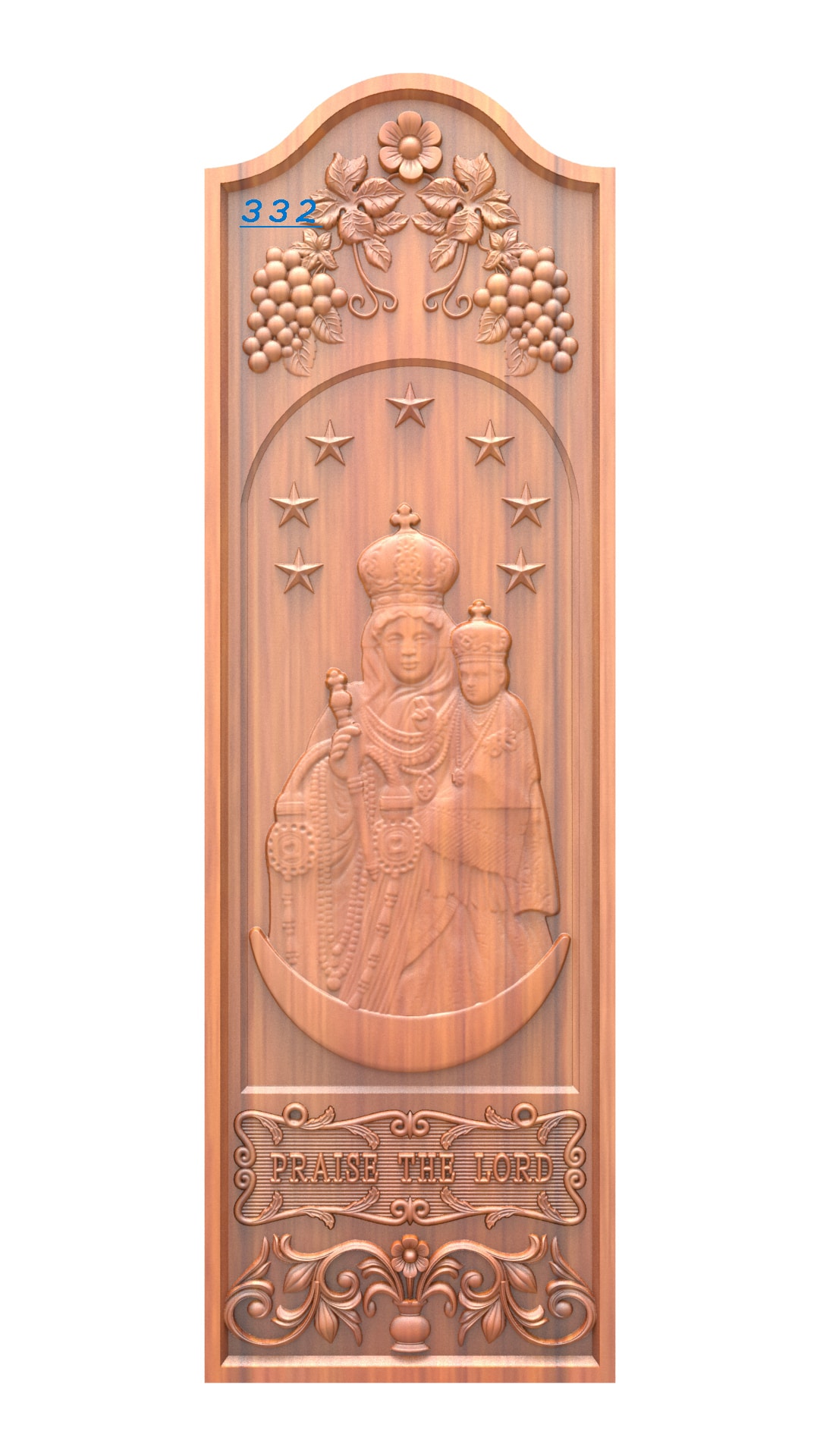 3D Ajtóterv 154 Fafaragás Ingyenes RLF Fájl CNC Maróhoz