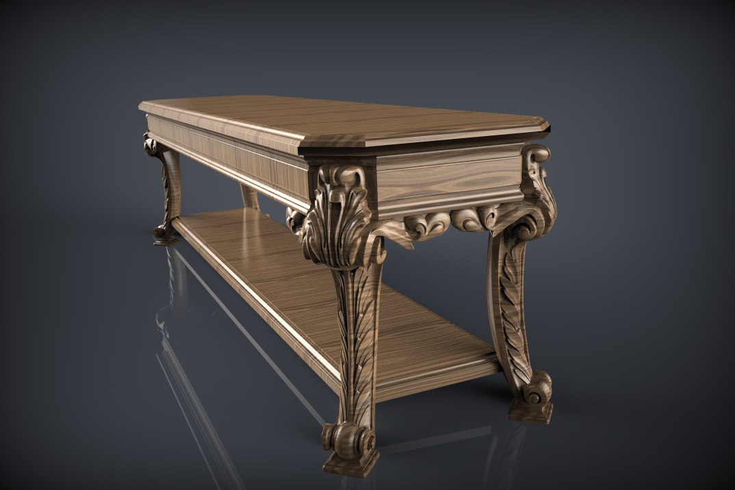 Faragott Középasztal Design 3D Dombormű