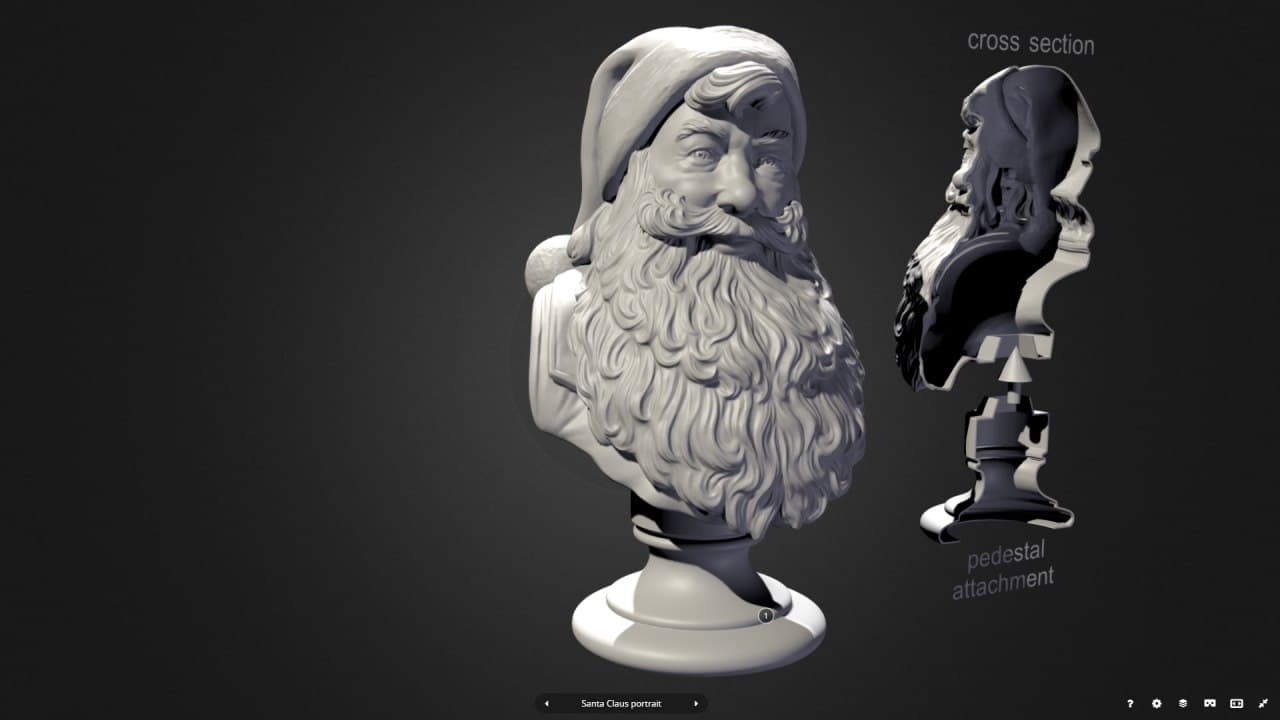 Mikulás Fej Karácsony 3D Modell